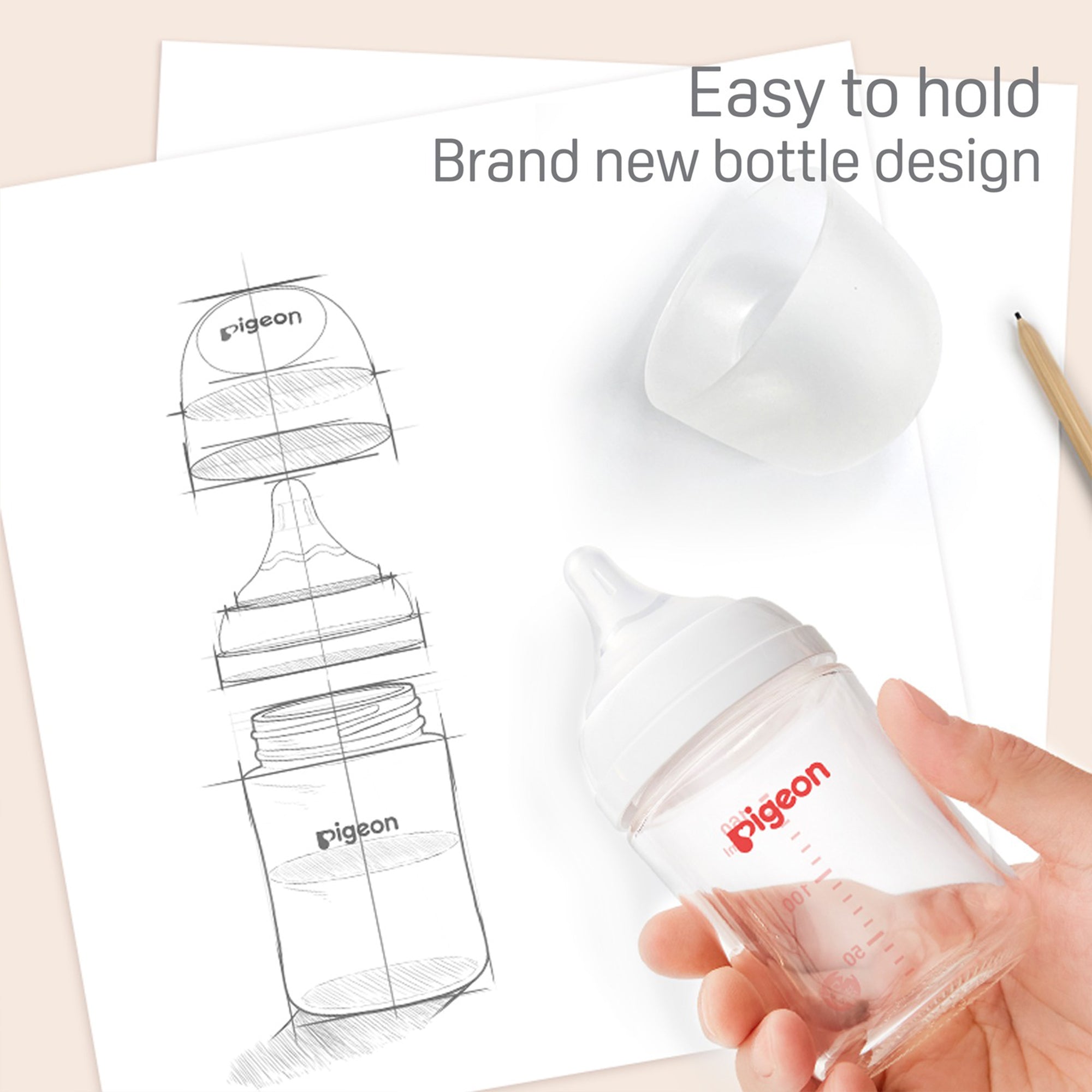 Glass Bottle 8oz with M Nipple (3M+)